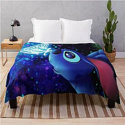 Stitch Butterfly Starry Sky Throw Blanket