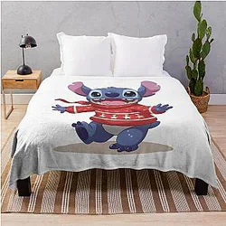 Festive Sweater Stitch Cute Christmas Kawaii Style Throw Blanket