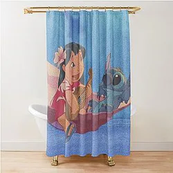 Lilo and Stitch on a Shower Curtain