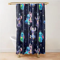 Stitch Galaxy Shower Curtain