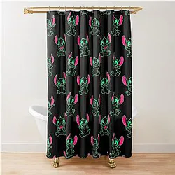 Stitch Pop Minimal Design Schitts Creek Inspired Fan Art Shower Curtain