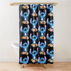 Adorable Stitch Goku Dragon Ball Shower Curtain