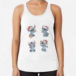Stitch Christmas Gift Cute Holiday Character Racerback Tank Top
