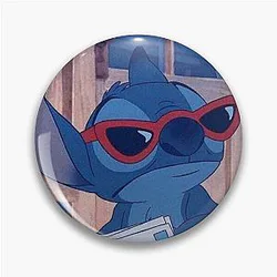 Stitch with glasses on the map
