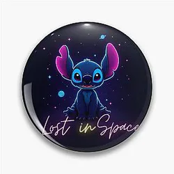 Stitch Neon Minimal Design Schitts Creek Inspired Futuristic Fan Art Pin