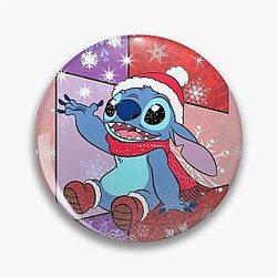 Stitch Red Christmas Pin