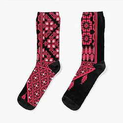 Palestinian Tatreez Cross Stitch Embroidery Art Arabic Socks