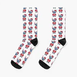 Stitch Christmas Sweater Cute Kawaii Holiday Socks