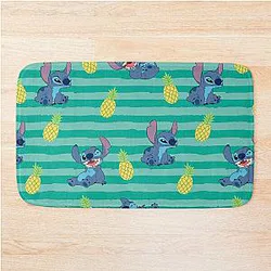 Striped Stitch and Pineapple Bath Mat