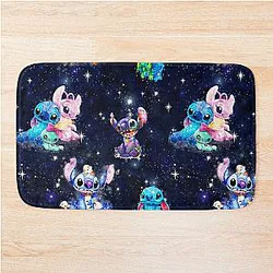 Stitch Galaxy Couple Bath Mat