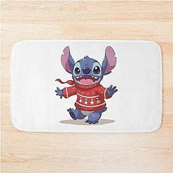 Festive Sweater Stitch Cute Christmas Kawaii Style Bath Mat