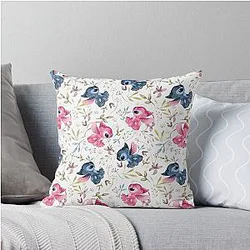 Stitch and Angel Throw Pillow