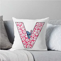 Lilo and Stitch Letter V Throw Pillow