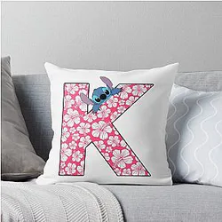 Lilo and Stitch Letter K Throw Pillow