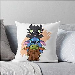 Chibi Toothless Stitch Cute Ba Throw Pillow
