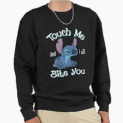 Stitch and Lilo Stitch Touch Me and I Will Bite You Pullover Sweatshirt
