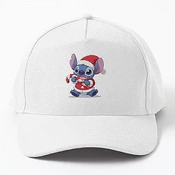 Stitch with Candy Cane Sweet Christmas Kawaii Stitch Baseball Cap