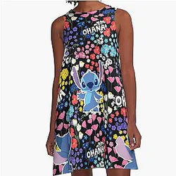 Stitch flowers on Ohana A-line Dress