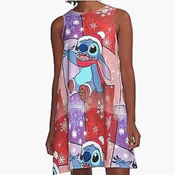 Stitch Red Christmas A Line Dress