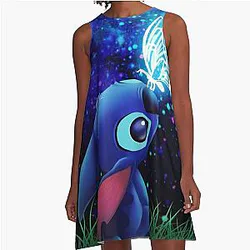 Stitch Butterfly Starry A-Line Dress