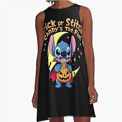 Art Lilo Stitch A-Line Dress