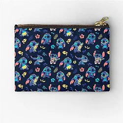 Cute Stitch Pattern 90s Kid Cartoon Alien Ohana Hawaii Zipper Pouch