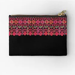 Palestinian Tatreez Cross Stitch Embroidery Arabic Zipper Pouch