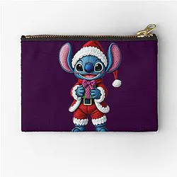 Kawaii Stitch Character Christmas Embroidery Design Zipper Pouch