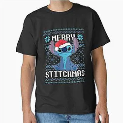 Let's Get Merry Christmas For Kids, Funny Gift For Lilo And Stitch Fan Classic T-Shirt