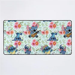 Stitch on the flower desk mat