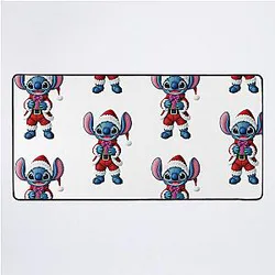 Kawaii Stitch Christmas Embroidery Design Desk Mat