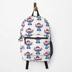 Kawaii Sitting Stitch Christmas Cute Santa Hat Backpack