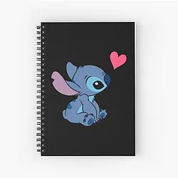 Stitch Design from Leo and Stitch Cartoon Stitch T-Shirt Spiral Notebook