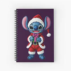 Kawaii Stitch Christmas Embroidery Design Spiral Notebook