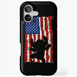 American Flag Stitch T-Shirts for Fans, Men and Women, iPhone Tough Case