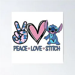 Peace Love Stitch Poster
