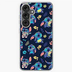 Cute Stitch Pattern 90s Kid Cartoon Alien Ohana Hawaii Samsung Galaxy Soft Case