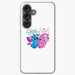 Stitch Angel Cute Pink Blue Sweet Loving Scene Samsung Soft Case