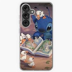 Cute Stitch Reading Samsung Galaxy Soft Case