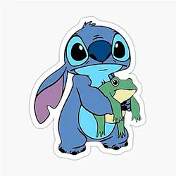 Stitch Holding Frog Sticker