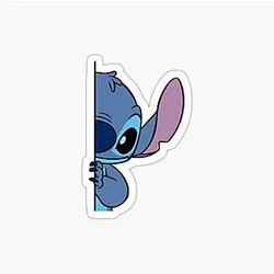 Stitch Looking Around the Corner Sticker
