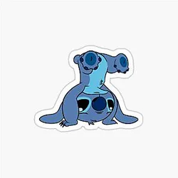 Stitch Upside Down Sticker