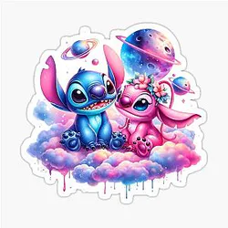 Stitch and Angel Clouds Sticker