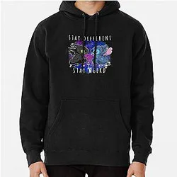 Toothless And Stitch Stay Weird Short Sleeve Pullover Hoodie