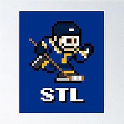 St. Louis Blues 8-bit Retro Pixel Art Videogame Player Poster