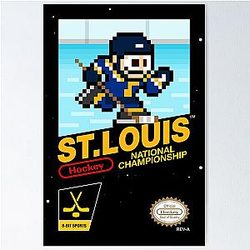 St. Louis Blues 8-bit Retro Pixel Art Videogame Cart Poster
