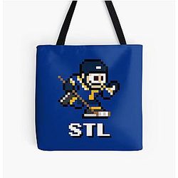 St. Louis Blues 8-bit Retro Pixel Art Videogame Player Tote Bag