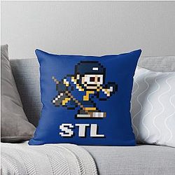 St. Louis Blues 8-bit Retro Pixel Art Videogame Player Throw Pillow