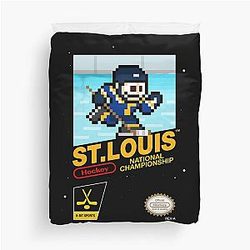 St. Louis Blues 8-bit Retro Pixel Art Videogame Duvet Cover