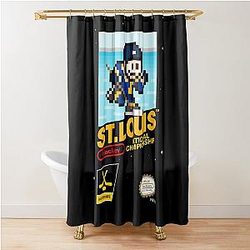 St Louis Blues 8 bit Retro Pixel Art Videogame Cart Shower Curtain